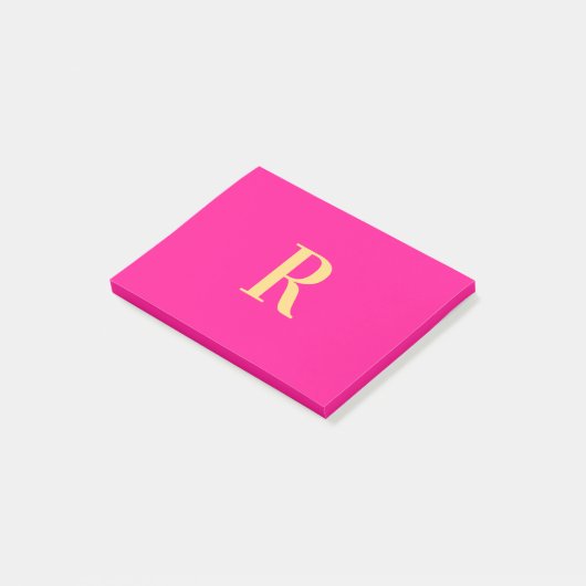 Eenvoudig gepersonaliseerd monogram Modern Post-it® Notes (Schuin)