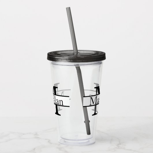 Eenvoudig gepersonaliseerd monogrammen acryl drinkbeker (Links)