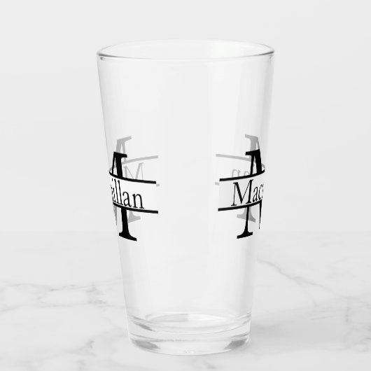 Eenvoudig gepersonaliseerd monogrammen glas (Links)