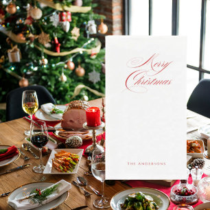Eenvoudig gepersonaliseerd Prettig Kerstfeest Servet