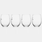 Eenvoudig gepersonaliseerd script naam bruidsmeisj wijnglas zonder voet (Links)