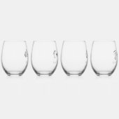 Eenvoudig gepersonaliseerd script naam bruidsmeisj wijnglas zonder voet (Rechts)