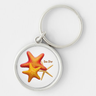 Eenvoudig gepersonaliseerd Starfish Sleutelhanger