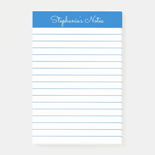 Eenvoudig gepersonaliseerd via medium blauw post-it® notes (Voorkant)