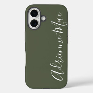 Eenvoudig gepersonaliseerde Camo Green Case-Mate iPhone 16 Hoesje