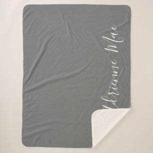 Eenvoudig gepersonaliseerde Pewter Gray Sherpa Deken