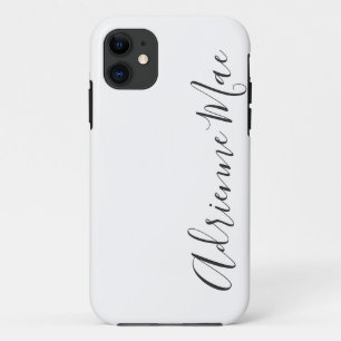 Eenvoudig gepersonaliseerde witte en houtskool iPhone 11 hoesje