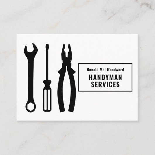 Eenvoudig gereedschap Handyman Services Visitekaar Visitekaartje (Voorkant)