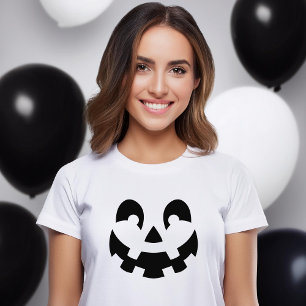 Eenvoudig gesneden pompoen gezicht silhouet Hallow T-shirt