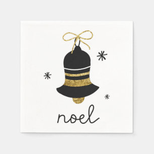 Eenvoudig gesofisticeerd zwart goudbelnoel feestel servet