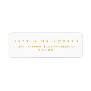 Eenvoudig gestileerd wit & goud etiket