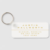 Eenvoudig gestileerd wit & goud sleutelhanger (Achterkant)