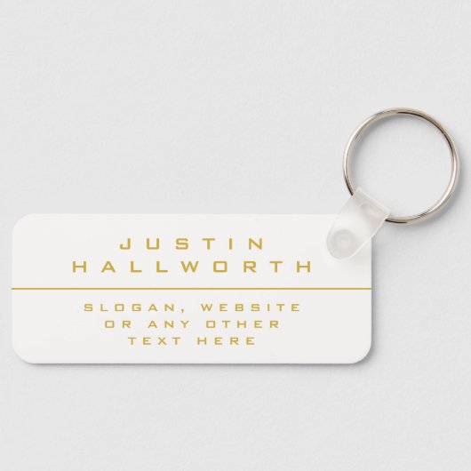 Eenvoudig gestileerd wit & goud sleutelhanger (Voorkant)