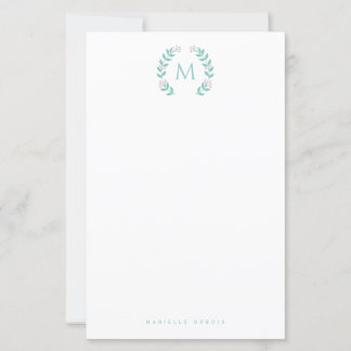 Eenvoudig gestileerde monogram briefpapier