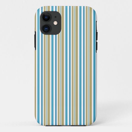 eenvoudig, gestreept patroon, met olijven en blauw Case-Mate iPhone case (Achterkant)