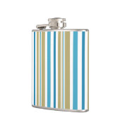 eenvoudig, gestreept patroon, met olijven en blauw heupfles (Links)