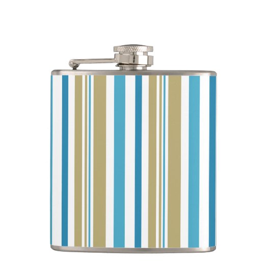 eenvoudig, gestreept patroon, met olijven en blauw heupfles (Voorkant)