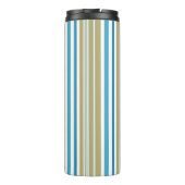 eenvoudig, gestreept patroon, met olijven en blauw thermosbeker (Achterkant)