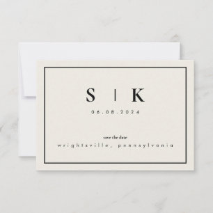 Eenvoudig gestroomlijnd monogram beige Save the Da