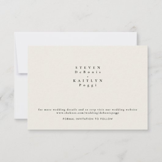 Eenvoudig gestroomlijnd monogram beige Sla datum V (Achterkant)