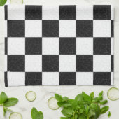 Eenvoudig gestructureerd dambord theedoek (Gevouwen)