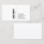 Eenvoudig gewoon modern, wit minimalistisch visitekaartje (Voorkant / Achterkant)