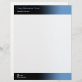 Eenvoudig gewoon modern zwart-wit en blauw verloop briefhoofd sjabloon (Voorkant / Achterkant)
