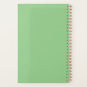 Eenvoudig Girly Groen Monogram Naam + Initiaal Planner (Achterkant)