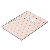 Eenvoudig Girly Roos Gold Blush Pink Diamond Patte Notitieboek (Linkerzijde)
