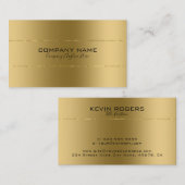 Eenvoudig glanzend faux metallic goud ontwerp visitekaartje (Voorkant / Achterkant)