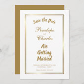 Eenvoudig Gold Border Weddenschap Sla de datum op Save The Date (Voorkant / Achterkant)
