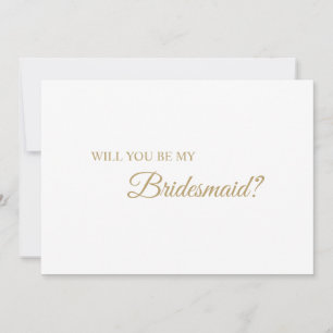 Eenvoudig Gold Calligraphy Bridesmaid-voorstel Kaart