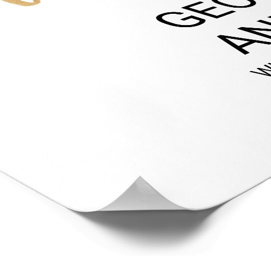 Eenvoudig Gold Calligraphy Weduwen Welkom Poster (Hoek)