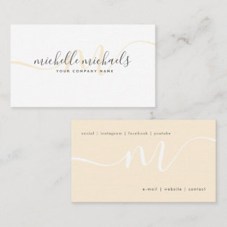  Eenvoudig Gold Cream-minimummonogram  Visitekaartje