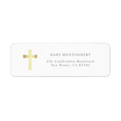 Eenvoudig Gold Cross Christelijk Return-adres Etiket (Voorkant)