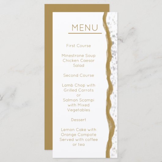 Eenvoudig Gold Edge-weddenschap Menu (Voorkant / Achterkant)