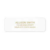 Eenvoudig Gold- en White-minimalistisch adres Etiket (Voorkant)