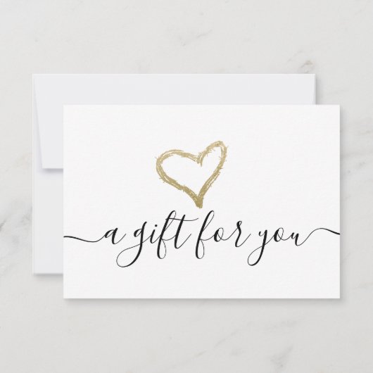 Eenvoudig Gold Foil Heart Cadeaubon (Achterkant)