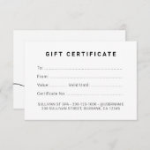 Eenvoudig Gold Foil Heart Cadeaubon (Voorkant / Achterkant)