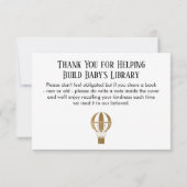 Eenvoudig Gold Glitter Hot Air-ballonboekaanvraag Kaart (Achterkant)