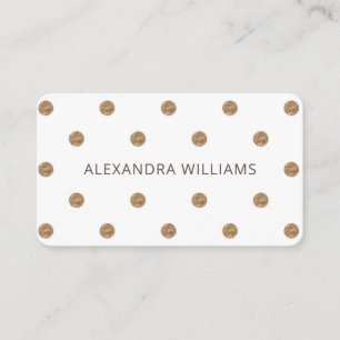 Eenvoudig Gold Glitter Polka Dots Pattern Chic Whi Visitekaartje