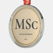 Eenvoudig Gold MSc-Afstuderen Metalen Ornament (Links)