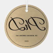 Eenvoudig Gold PhD-Afstuderen Glas Ornament (Achterkant)