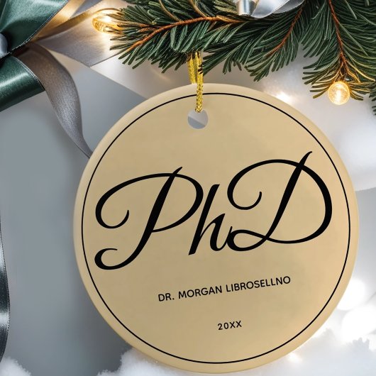 Eenvoudig Gold PhD-Afstuderen (jaar) Keramisch Ornament