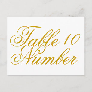 Eenvoudig Gold Print Table Number Briefkaart