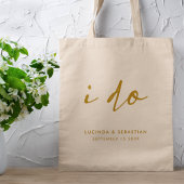 Eenvoudig Gold-script op huwelijksdag Tote Bag