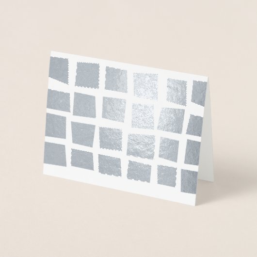 Eenvoudig Gold Silver Modern Abstract Random Squar Folie Kaarten (Voorkant)