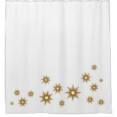 Eenvoudig Gold Starst-design | wit Douchegordijn (Voorkant)