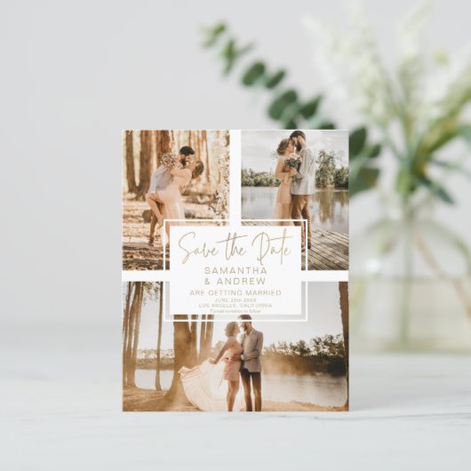 Eenvoudig goud, behalve datum 3 voor bruiloft met  (Staand voorkant)