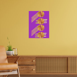 eenvoudig goud boven paars esthetisch poster